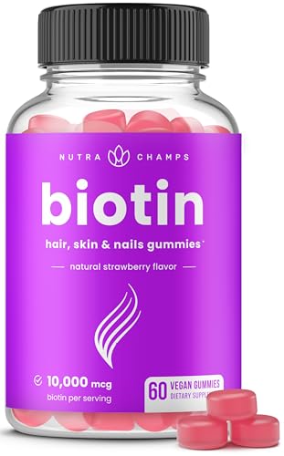 NutraChamps Biotin Gummies 10000mcg [High Potency] for Healthy Hair, Skin & Nails