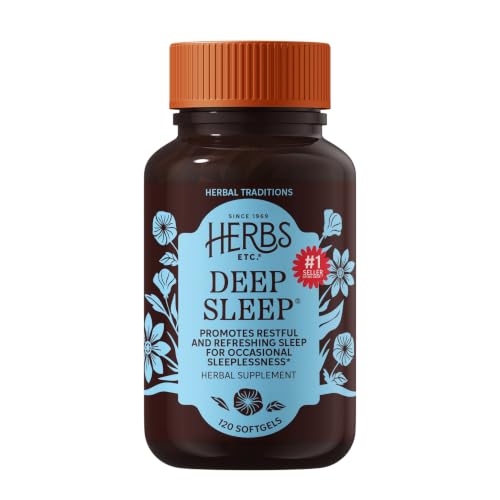 Herbs Etc, Deep Sleep, 120 Count | Holistic Sleep Supplement with Organic