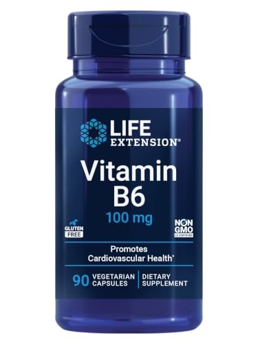 Life Extension Vitamin B6 High Potency, 100 mg, 90 Capsules | Supports