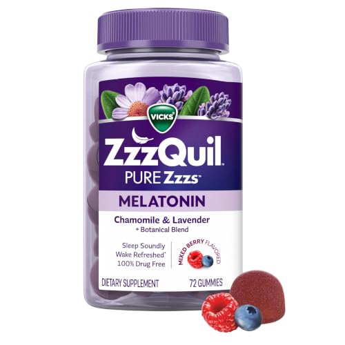 ZzzQuil, Pure Zzzs Melatonin Gummies, Sleep Aid, Melatonin 2mg, with Chamomile and