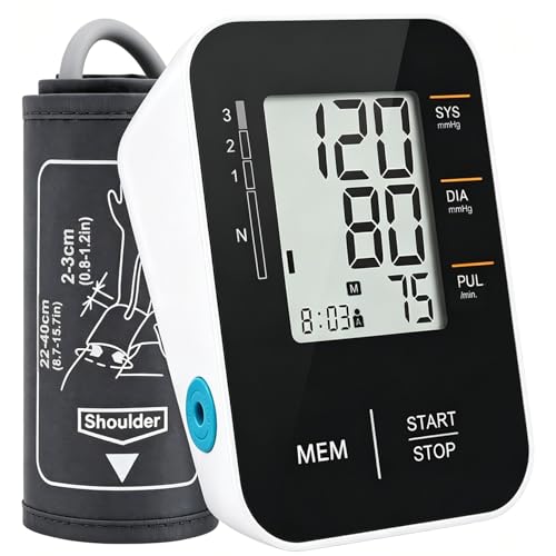 Blood Pressure Monitor Accurate Upper Arm BP Cuff for Home Use, Black