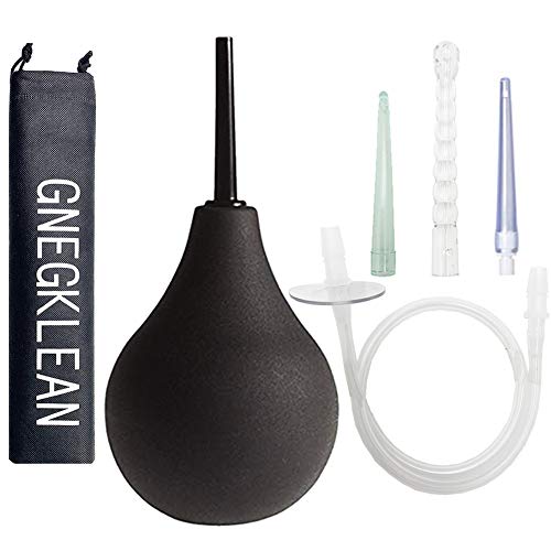 GNEGKLEAN Black Silicone Enema Bulb Kit for Men Women | 7.6oz Clean