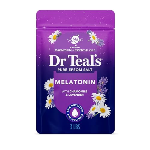 Dr Teal's Epsom Salt Magnesium Soak, Sleep Blend with Melatonin, Lavender &