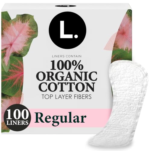 L. Ultra Thin Liners for Women, Regular Coverage, Organic Cotton Top Layer,