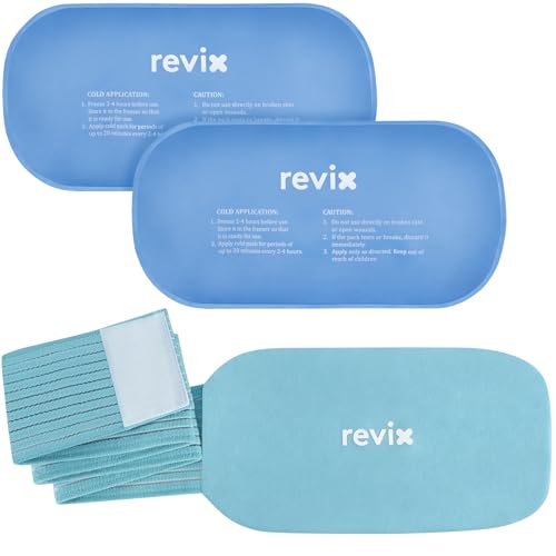 REVIX Ice Pack for Injuries Reusable, 2-Pack Hot & Cold Gel Wrap