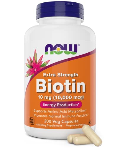 NOW Foods Extra Strength Biotin 10,000mcg / 10 mg - 200 Count