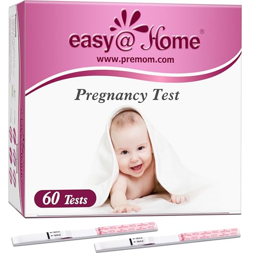easy@Home Pregnancy Test Strips, 60 Pack with Premom App | Bulk Pregnancy