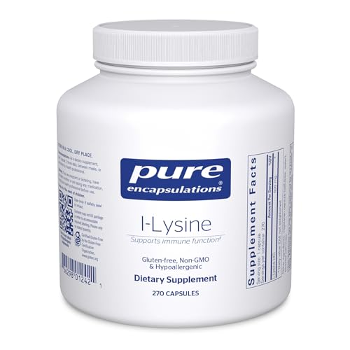Pure Encapsulations L-Lysine, 270 Capsules | Essential Amino Acid Supplement for Immune