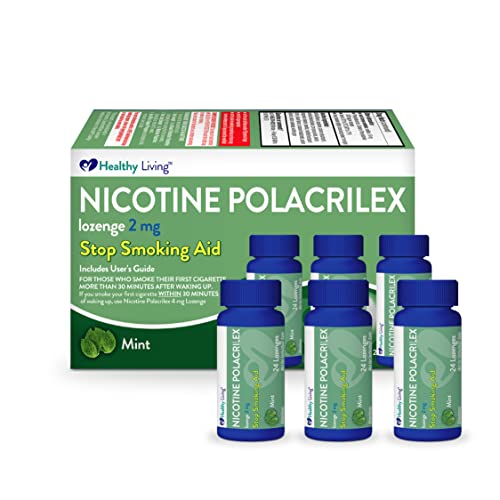 Healthy Living Nicotine Polacrilex Lozenge Stop Smoking Aid, 2 mg Mint Flavor, 144 Count