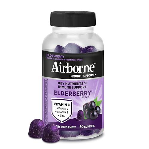 Airborne Elderberry + Zinc & Vitamin C Gummies For Adults, Immune Support