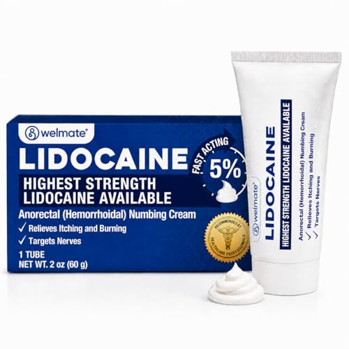 WELMATE, 5% Lidocaine Numbing Cream, Maximum Strength Pain Relief, 2 oz |
