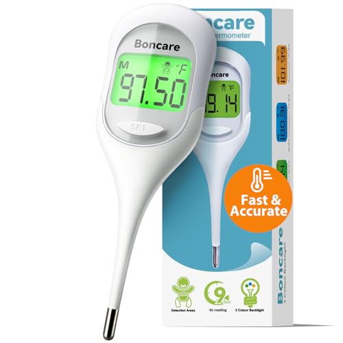 Boncare 9 Seconds Basal Body Thermometer for Ovulation (Rice-White) | Oral Thermometer