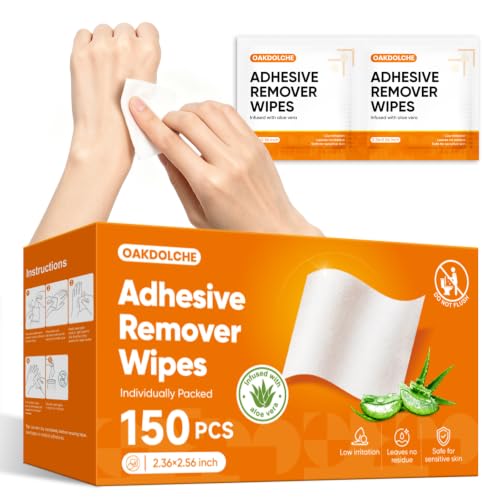 OAKDOLCHE 150 Pcs Adhesive Remover Wipes for skin | Sting-Free & Hypoallergenic