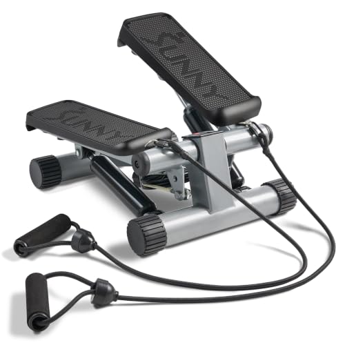Sunny Health & Fitness Mini Stair Stepper with Resistance Bands for Cardio