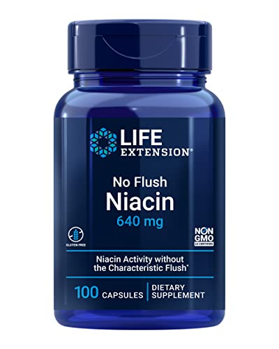 Life Extension No Flush Niacin, B3 Vitamin, 100 Capsules | Non-Flushing Vitamin