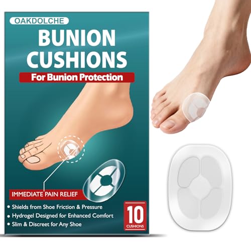 OAKDOLCHE 10 Ct Hydrogel Bunion Cushions for Shoe Pressure & Friction |