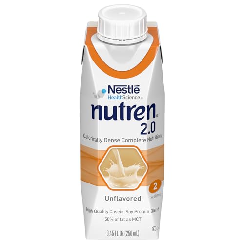 Nutren 2.0 Complete Nutrition Tube Feeding Formula, 8.45 Fl Oz, 24pk | Calorie-Dense Complete Nutrition Tube Feeding Formula, (2.0 kcal/mL), Pack of 24