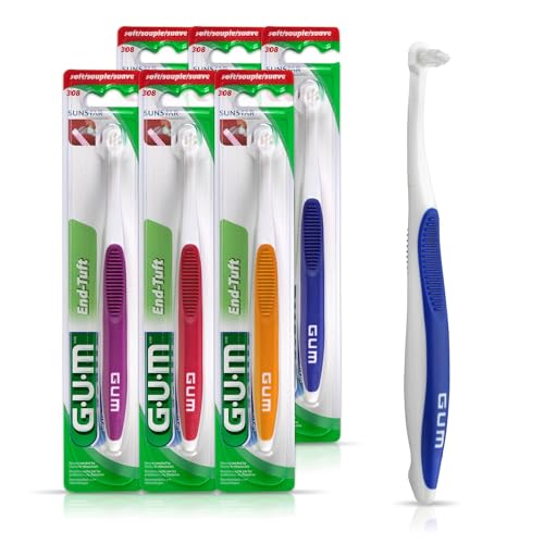 GUM End Tuft Toothbrush, Soft, Extra-Small Head, 1 Count (6 Pack) |