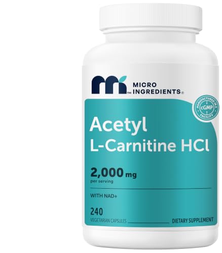 Acetyl L-Carnitine HCl (ALCAR) 2000 mg Per Serving, 240 Veggie Capsules