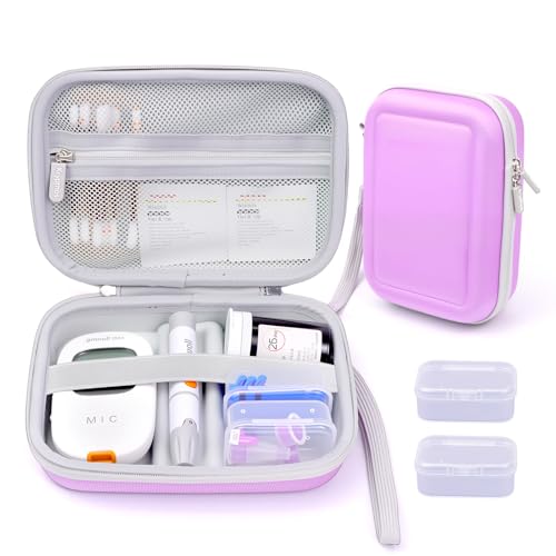 Diabetic Supplies Travel Case for Glucose Meter Diabetes Testing Kit-Violet