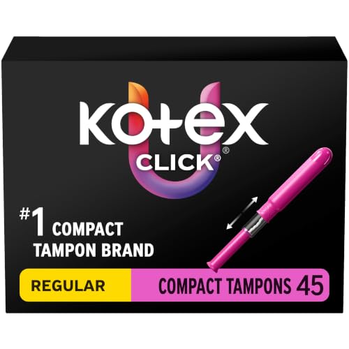U by Kotex Click Compact Tampons, Regular, Unscented, 45 Count | BPA