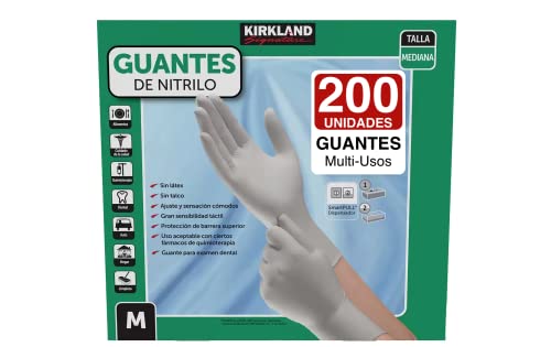 Kirkland Signature Nitrile Gloves, Box of 200, Medium for Health Care, Food Service, Home other uses.
