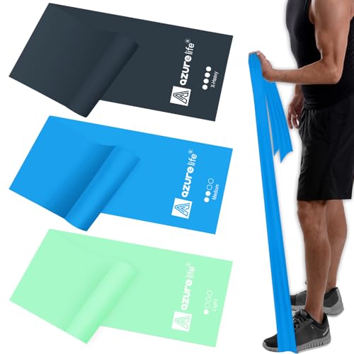 A AZURELIFE Resistance Bands,Professional Long Non-Latex Elastic Stretch Bands,Exercise Bands for Physical