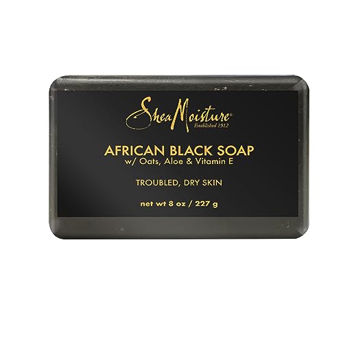 SheaMoisture Bar Soap for Troubled Skin African Black Soap Cleanser with Shea