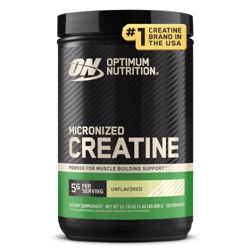 Optimum Nutrition Creatine Monohydrate Powder, Unflavored, 120 Servings | 5g Micronized Creatine