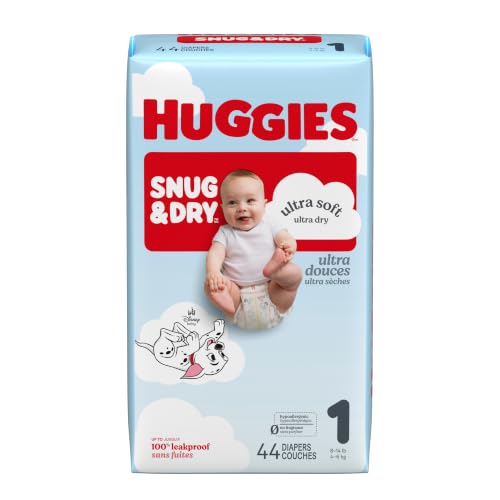 Huggies Snug & Dry Diapers Size 1, 44 Count | Ultra Soft