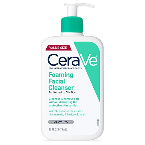 CeraVe Foaming Facial Cleanser, Gentle Cleanser for Oily Skin, 16fl oz |
