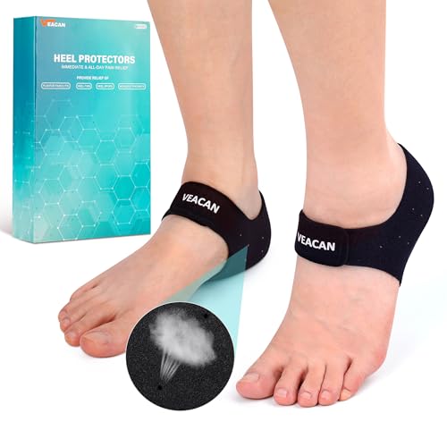 2 Pairs Plantar Fasciitis Heel Protectors, Heel Cups for Pain Relief & Achilles Tendonitis Support,Heel Cushion Inserts for Walking, Sports, Yoga, Home Use(M 5-8/W 4.5-9)