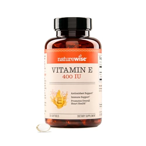NatureWise Vitamin E 400 IU Softgels (180mg DL-Alpha) - Dairy, Gluten &