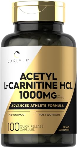Carlyle Acetyl L-Carnitine HCL | 1000mg | 100 Capsules | Advanced Athlete