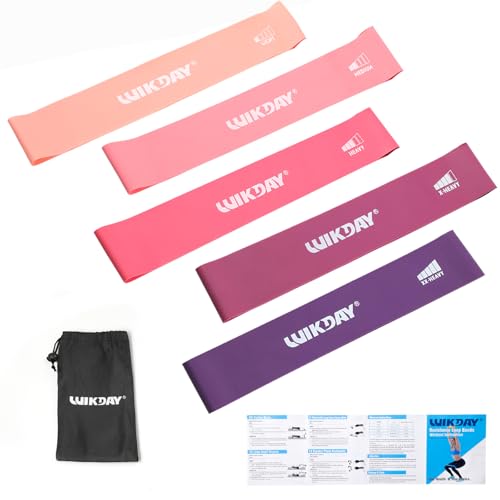 WIKDAY Resistance Bands for Working Out Exercise Loop Bands, Pink Purple |