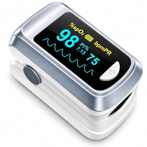 Fingertip Pulse Oximeter Blood Oxygen Saturation Monitor Pulse Ox, Heart Rate and