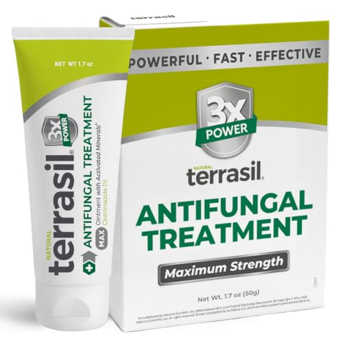 terrasil Clotrimazole Antifungal Cream Maximum Strength Treatment, 1.7oz | Fungal Yeast Infection, Athletes Foot, Jock Itch, Ringworm, Natural Ingredients, Anti Fungal Treatment, Packaging May Vary