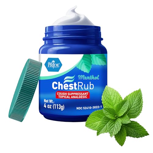 MED PRIDE Menthol Camphor Vapor Rub Ointment with Eucalyptus, 4 Oz Soothing