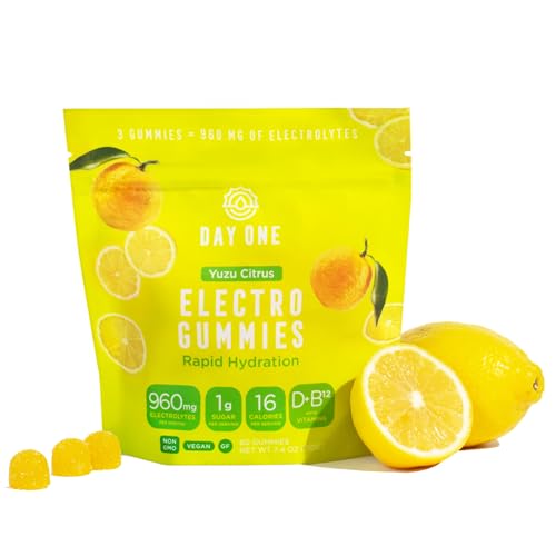Day One Electrogummies - 60pcs. of Yuzu Citrus Flavored Electrolyte Gummies for