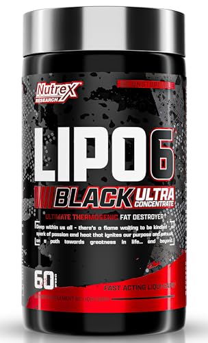 Nutrex Research Lipo-6 Black Ultra Concentrate | Thermogenic Energizing Fat Burner Supplement,