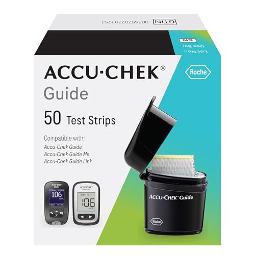 Accu-Chek Guide Glucose Test Strips, Pack of 50 | Diabetic Blood Sugar