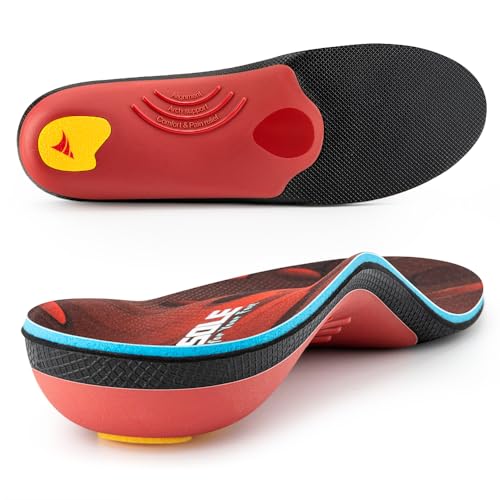 VALSOLE 250+ lbs Plantar Fasciitis High Arch Support Insole for Men Women,Heavy