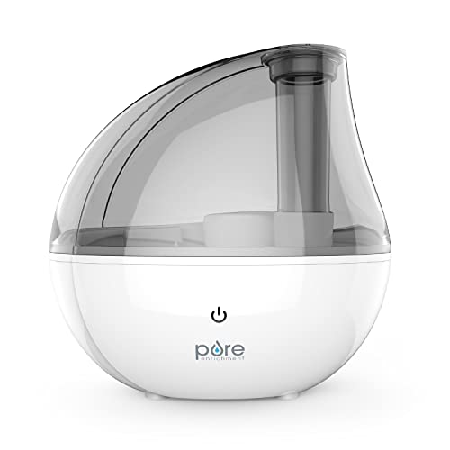 Pure Enrichment MistAire Ultrasonic Cool Mist Humidifier | For Bedroom, Office, Nursery & More, Runs Up to 25 Hours, Whisper-Quiet Operation, Night Light, & Auto Shut-Off (Silver)