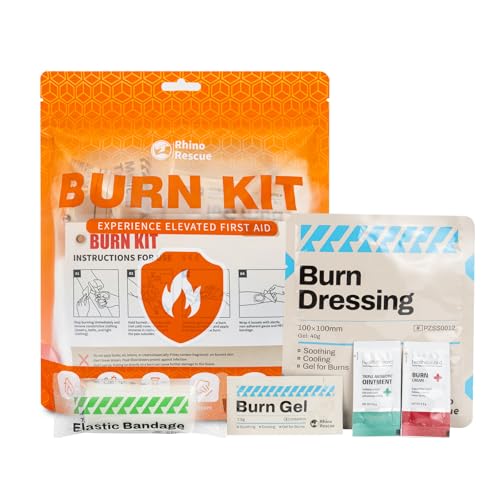 RHINO RESCUE Burn Kit with First Aid Burn Cream, Burn Dressing, Burn