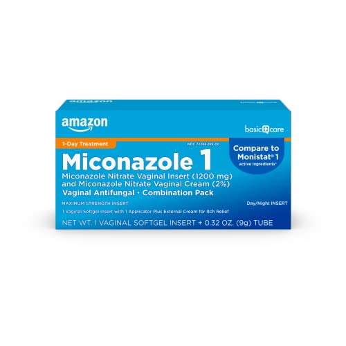 Amazon Basic Care Miconazole Nitrate Vaginal Insert 1200 mg and Miconazole Nitrate