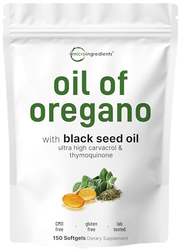 Micro Ingredients Oil of Oregano with Black Seed Oil, 150 Softgels |