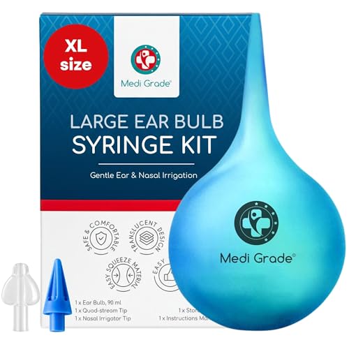 Medi Grade Ear Wax Removal Bulb Syringe 3.04 fl oz, Ear Cleaner