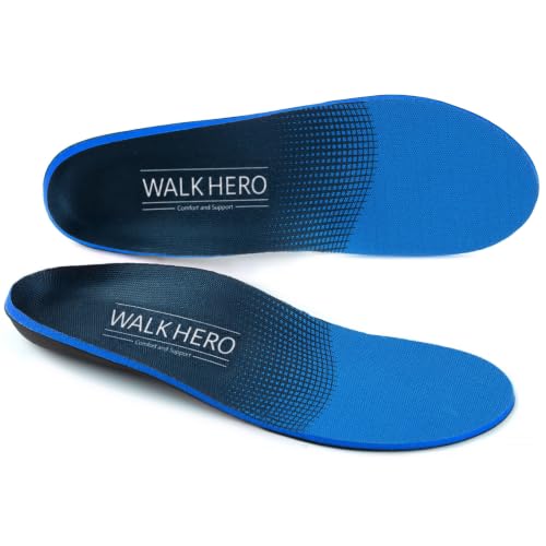 WalkHero Arch Support Inserts for Women Men, Relieve Plantar Fasciitis | Orthotic Insoles for Foot Pain Arch Pain, Flat Feet Insole Reduce Muscle Fatigue Absorb Shock (Mens 6-6 1/2 | Womens 8-8 1/2)