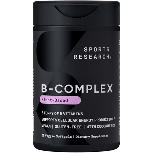Sports Research® Vitamin B-Complex, 60 Count Plantgels™ | Full Spectrum of B