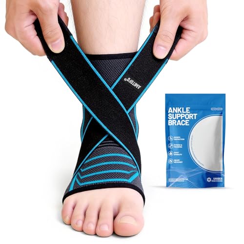 AMITOFO Ankle Brace Plantar Fasciitis Relief, Adjustable Strap Men Women | Achilles Tendonitis & Compression Wrap, Breathable Nylon, Sports & Daily Recovery Support